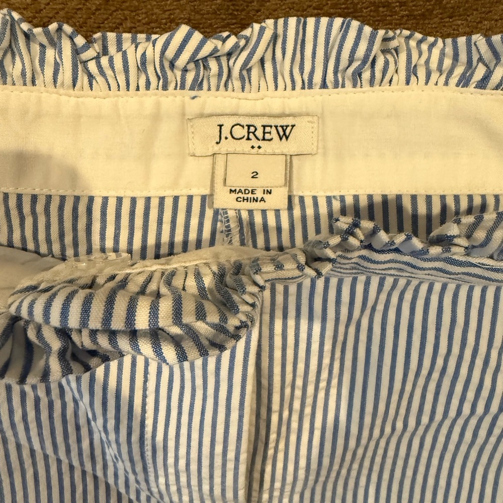 NWOT J. Crew Blue and White Bermuda Shorts - Picture 3 of 4